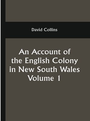 cover image of An Account of the English Colony In New South Wales